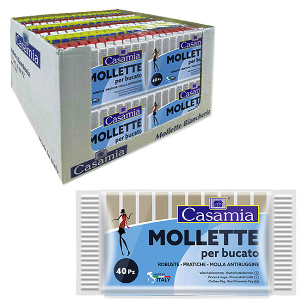 Mollette da biancheria confezione da 40 pezzi con box espositore