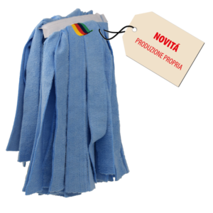 Mop industriale microfibra blu filo tagliato per pinza g 250