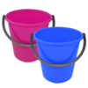 Round bucket with plastic handle