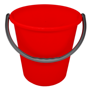 10l ROUND BUCKET WITH HANDLE IN PPL - RED