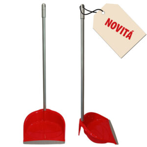 Perla long handle dustpan with iron screw handle and lip