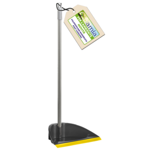 long handle dustpan made of second life polypropylene with foldable system and yellow lip