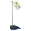 long handle dustpan made of second life polypropylene with foldable system and blue lip