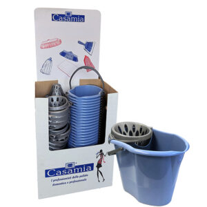 Bucket with wringer in cardboard display